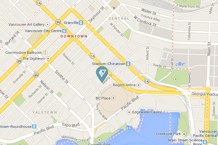 Screenshot of Map of YWCA Hotel Vancouver