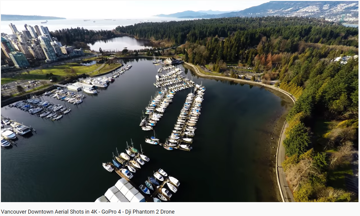 Downtown Vancouver drone footage