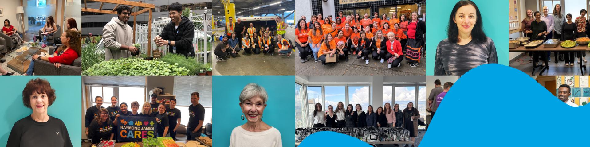 photo collage of YWCA volunteers