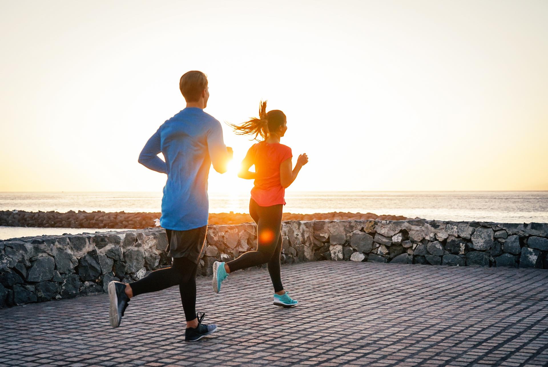 a couple running