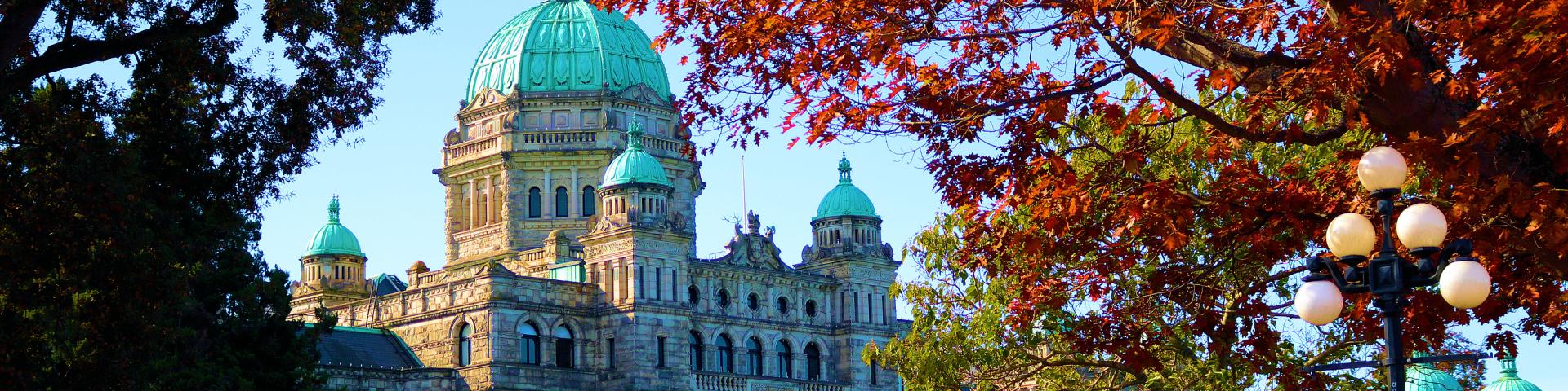 A fall day in Victoria out side the parliament