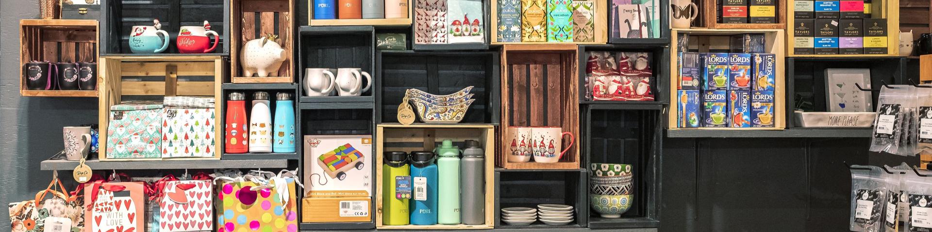 Interiors and displays of a small artisanal local store in Vancouver