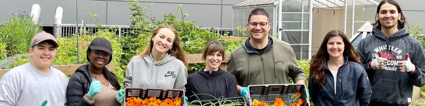 Rooftop garden volunteers