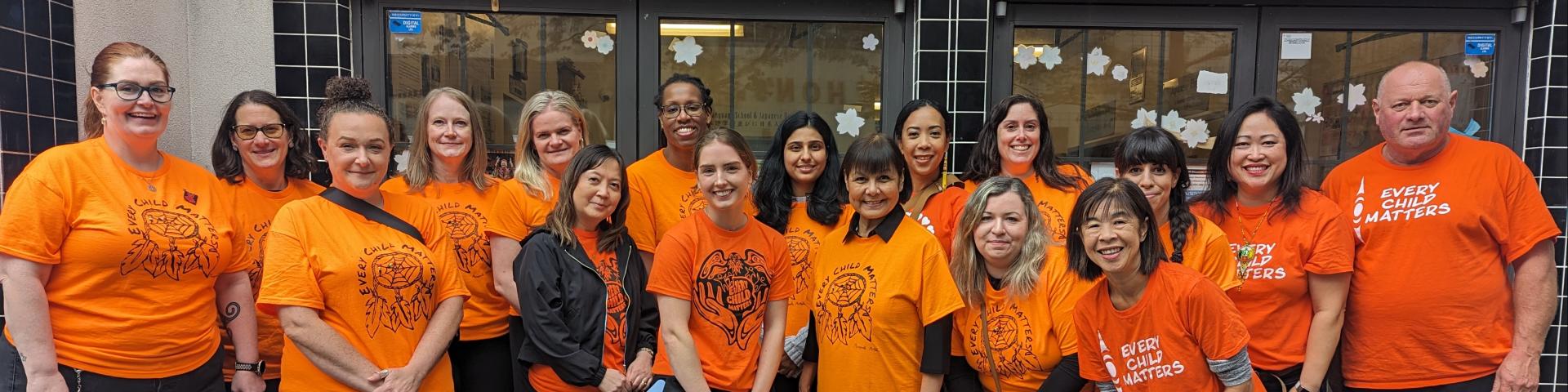 YWCA Staff wearing orange shirts in support of National Day for Truth and Reconciliation