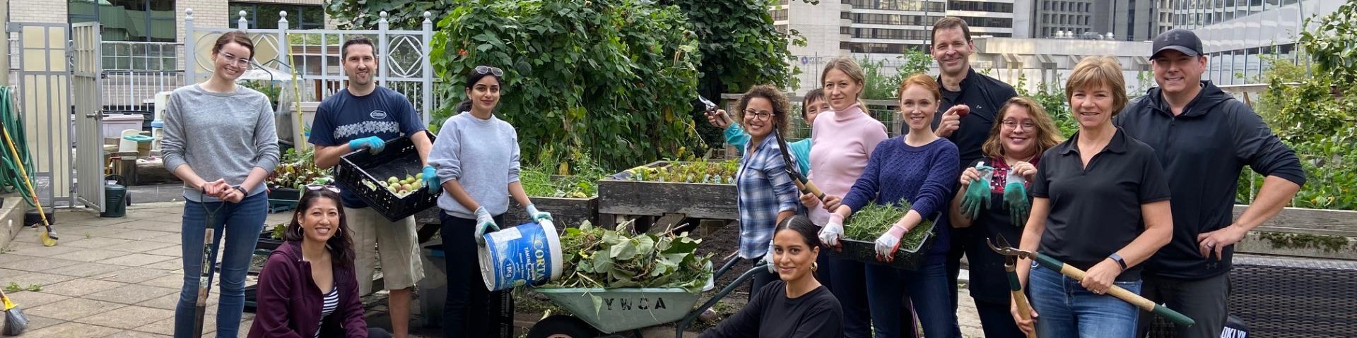 Volunteers at Rooftop Garden