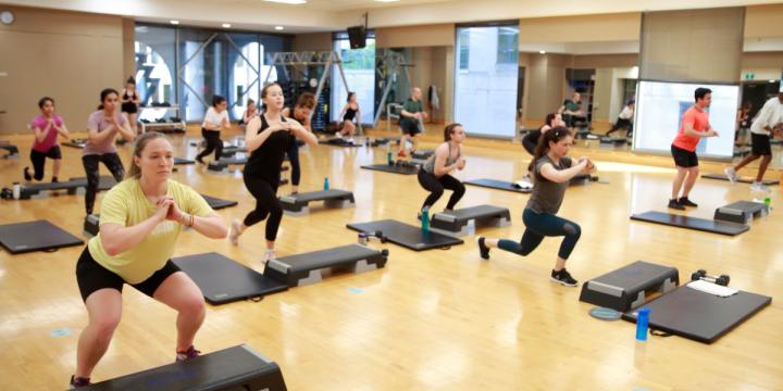 Members of YWCA Health + Fitness Centre participate in a class.    