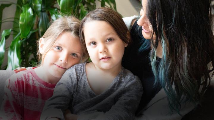 Mother and daughters at YWCA