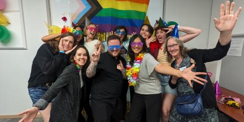 YWCA Metro Vancouver's Gender Inclusion Committee celebrating Pride at our head office. (2023)