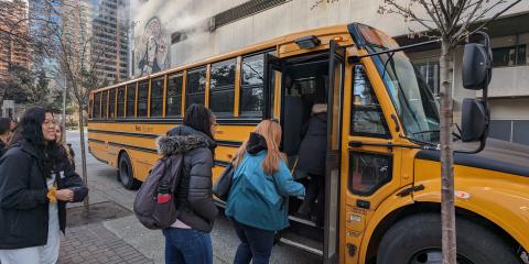 YWCA Metro Vancouver’s new staff members hopping on the bi-annual bus tour of our YWCA facilities.