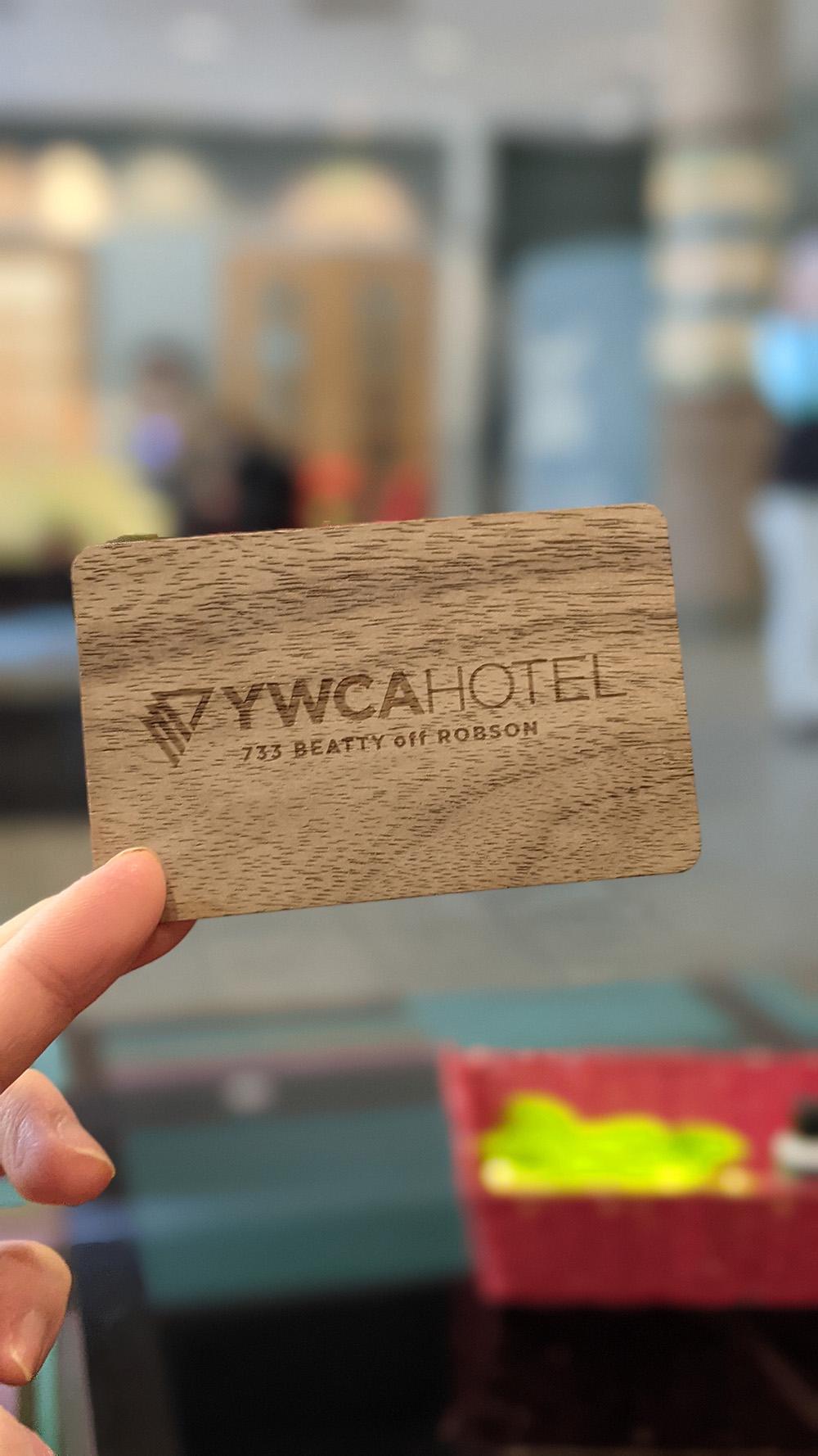 Wooden hotel key card