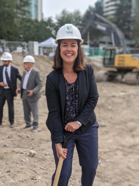 CEO Erin Seeley at Grange Street Groundbreaking