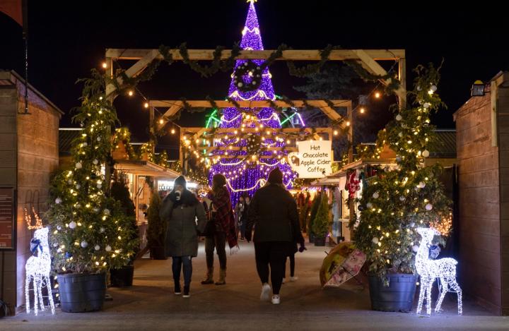 Photo of families walking through the PNE winter fair