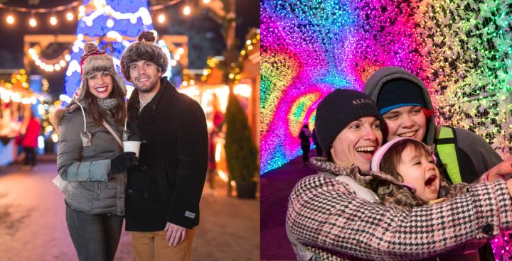 Photo of people having fun around lights at the PNE Winter Fair