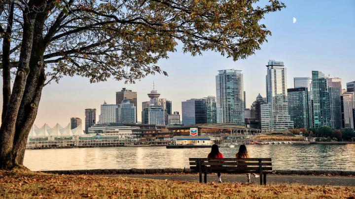 View of the skyline at Stanley Park