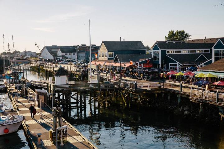 A photo of the restaurants, breweries and bars in Steveston village, Richmond