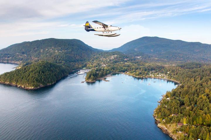 Photo of Harbour Air Seaplane flying over Bowen Island