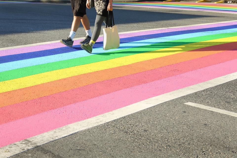 Rainbow Crosswalk at Davie Village