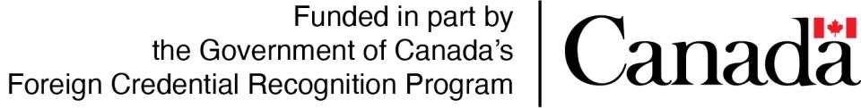 Funded in part by Canada's Foreign Credential Recognition Program