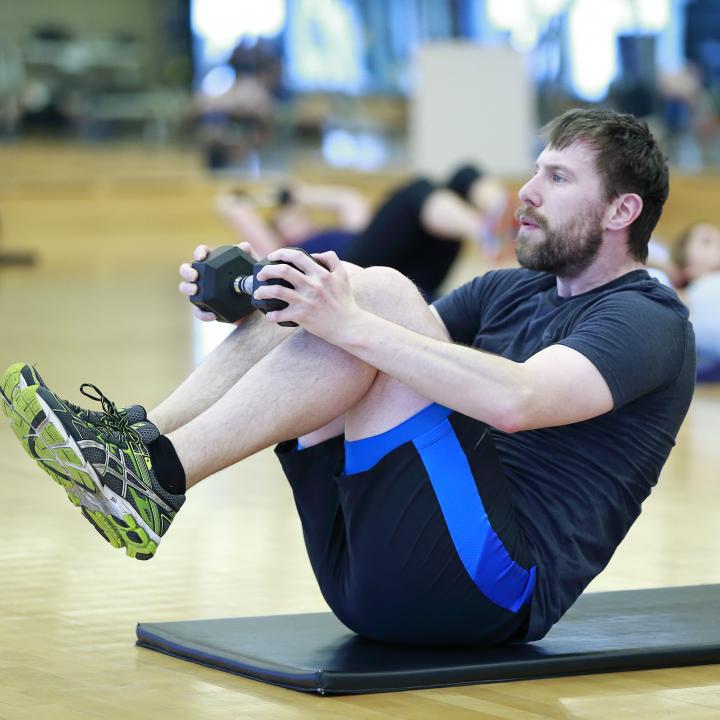 Corporate groups workout downtown Vancouver